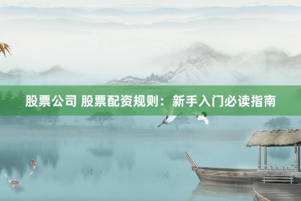 股票公司 股票配资规则：新手入门必读指南