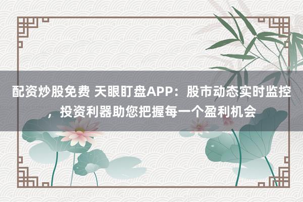 配资炒股免费 天眼盯盘APP：股市动态实时监控，投资利器助您把握每一个盈利机会