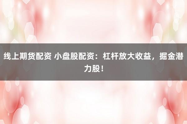 线上期货配资 小盘股配资：杠杆放大收益，掘金潜力股！