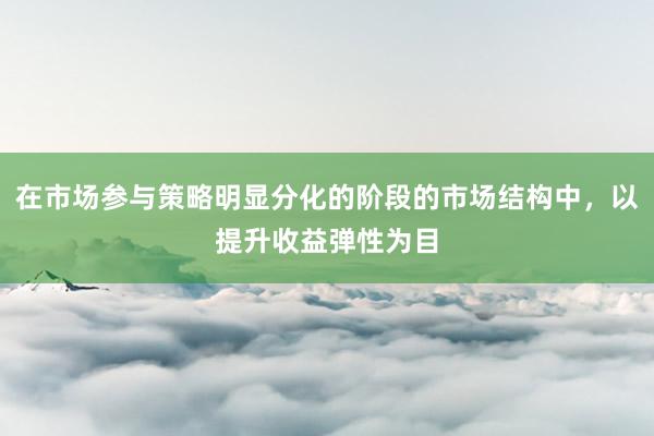 在市场参与策略明显分化的阶段的市场结构中，以提升收益弹性为目