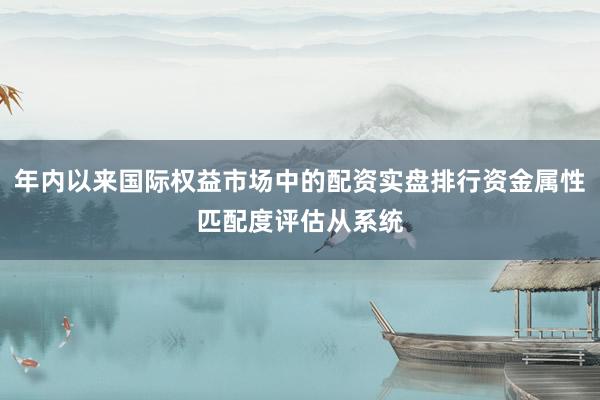 年内以来国际权益市场中的配资实盘排行资金属性匹配度评估从系统