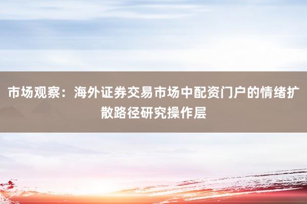 市场观察：海外证券交易市场中配资门户的情绪扩散路径研究操作层