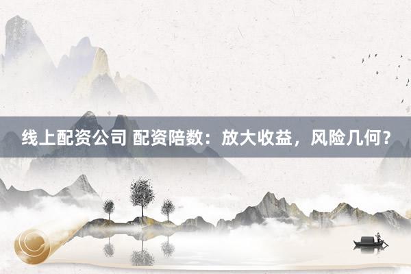 线上配资公司 配资陪数：放大收益，风险几何？